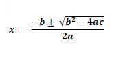 Fórmula que permite calcular el valor de x en la ecuación 0=ax²+bx+c.